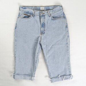 VTG Calvin Klein Jeans Light Wash High Rise Cut Off Jean Shorts Raw Hem Denim